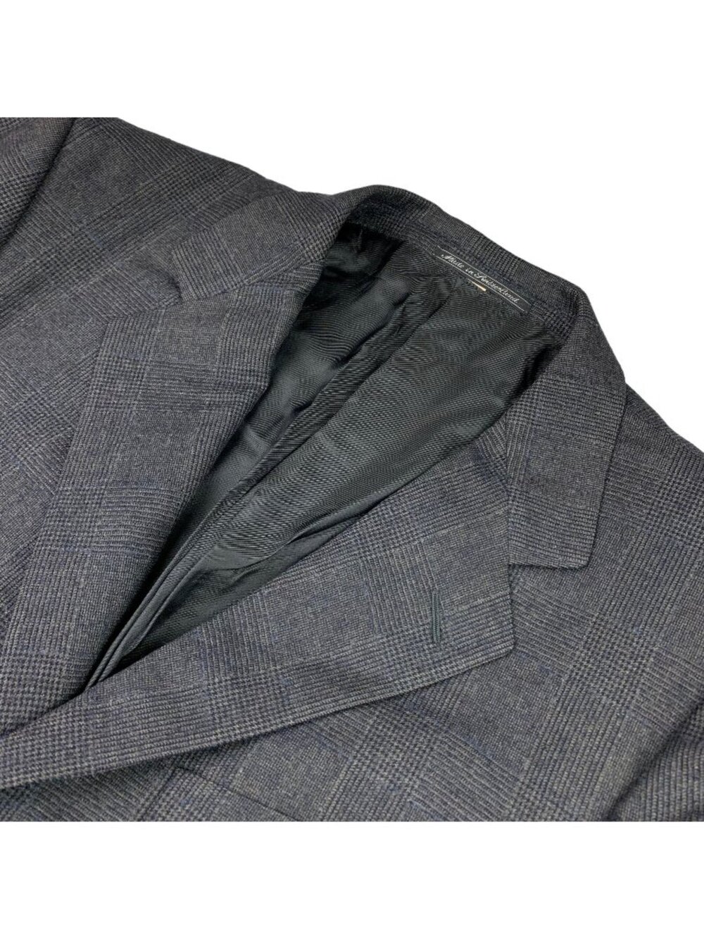 VTG Ermenegildo Zegna Men's Wool/Cashmere 3-Button Blazer Gray/Blue Plaid • 46R